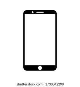 vector de teléfono con pantalla blanca en blanco aislada en fondo blanco.