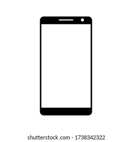 vector de teléfono con pantalla blanca en blanco aislada en fondo blanco.
