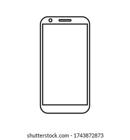 phone vector with blank white screen isolated on white background