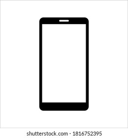 phone vector with blank white screen isolated on white background.