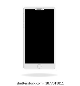 A phone vector with blank white screen isolated on white background