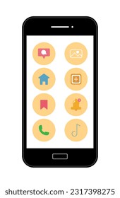 Phone vector with blank white screen isolated on white background,phone menu,icon