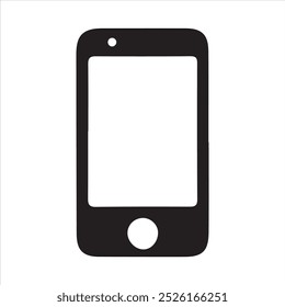 vetor de telefone com tela branca em branco isolada no fundo branco.

