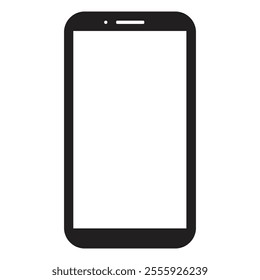 phone vector with blank white screen isolated on white background