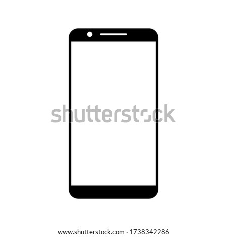 phone vector with blank white screen isolated on white background.