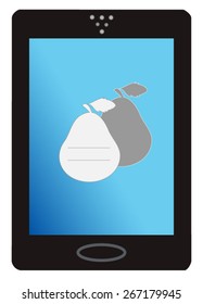 Phone vector cartoon ,pear