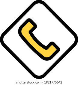 icono de línea de color de vector de teléfono