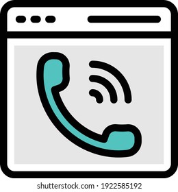 phone vector colour line icon