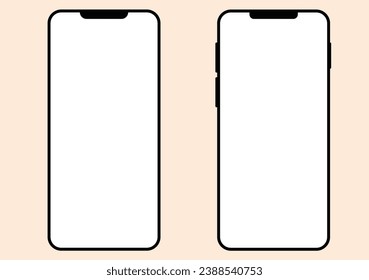 Phone vector design. smartphone frame vector. Phone screen blank.