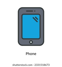 Vector de teléfono   Rellenar ilustración de diseño de iconos de esquema. Símbolo de cocina y hogar sobre fondo blanco archivo EPS 10