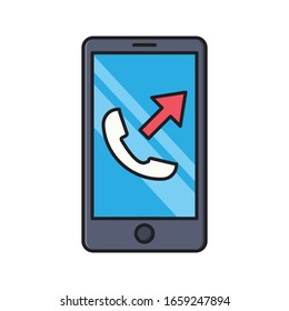 icono de color plano vectorial de teléfono 