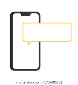 Phone vector. free space for text. copy space. bubble for text.