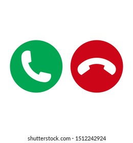 Phone vector icon. Accept and Decline symbol. Handset icon