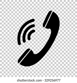 phone vector icon - black illustration