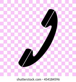phone vector icon - black illustration