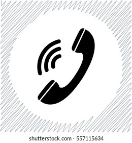 Phone vector icon - black  illustration