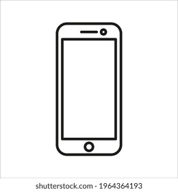 phone vector icon with blank white screen isolated on white background. color editable