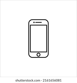 icono del vector de teléfono con pantalla blanca en blanco sobre fondo blanco.
