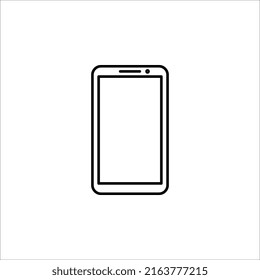 icono del vector de teléfono con pantalla blanca en blanco sobre fondo blanco.