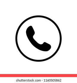 Phone vector icon, call symbol. Simple, flat design for web or mobile app