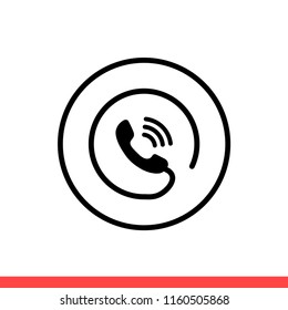 Phone vector icon, call symbol. Simple, flat design for web or mobile app