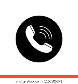 Phone vector icon, call symbol. Simple, flat design for web or mobile app