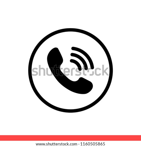 Phone vector icon, call symbol. Simple, flat design for web or mobile app
