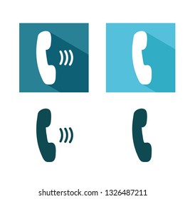 phone vector icon. colorful phone sign on blue background with long shadow. phone icon for web and app. Vector. All icons are the same size, convenient to use.