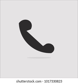 Phone vector icon. Contacts, call center sign isolated on gray background. Flat design style