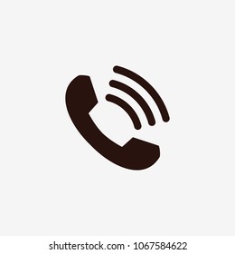 Phone vector icon. Contacts. Call center. Phone icon in trendy flat style isolated on grey background.