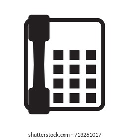 Phone vector icon. Contacts, call center sign isolated on white background. Flat design style
