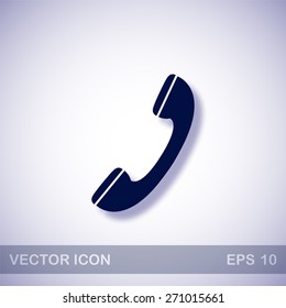 Phone vector icon - dark blue illustration with blue shadow