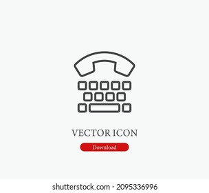 Phone vector icon. Editable stroke. Symbol in Line Art Style for Design, Presentation, Website or Apps Elements, Logo. Pixel vector graphics - Vector