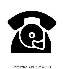 Phone vector icon eps 10. Retro telephone simple isolated illustration.