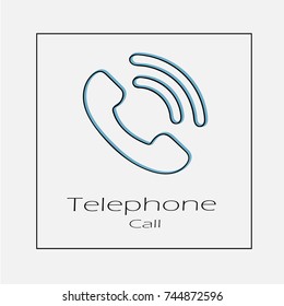 Phone vector icon eps 10. Retro telephone simple isolated illustration.
