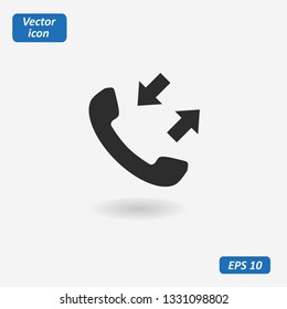 Phone vector icon. Incoming and outgoing call symbol for web design.