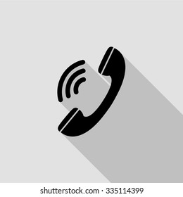 phone vector icon with long shadow