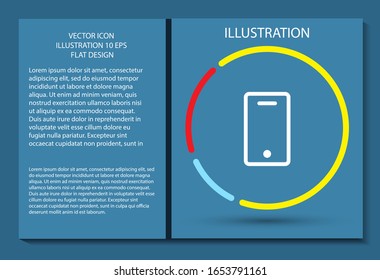 Icono de vector de teléfono, diseño plano lorem