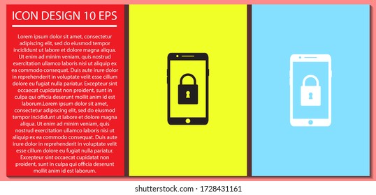Symbol für Phones, lorem ipsum flaches Design