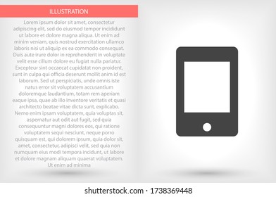 Symbol für Phones, lorem ipsum flaches Design