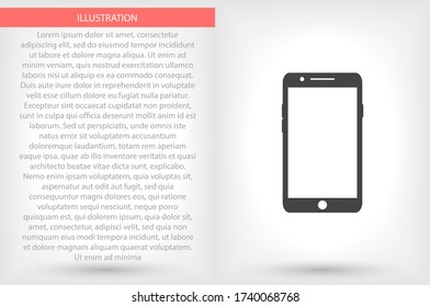 Symbol für Phones, lorem ipsum flaches Design