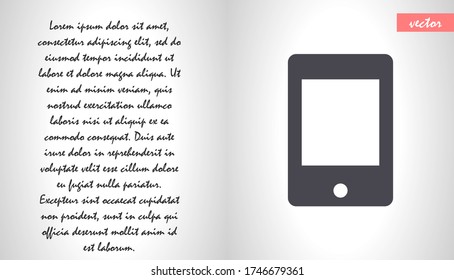 Symbol für Phones, lorem ipsum flaches Design