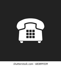 Phone vector icon. Old vintage telephone symbol illustration.