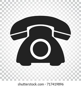 Phone vector icon. Old vintage telephone symbol illustration. Simple business concept pictogram on isolated background.