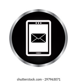  phone - vector icon on a black button