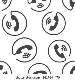 Phone vector icon on flat style. Isolated handset seamless pattern on a white background.