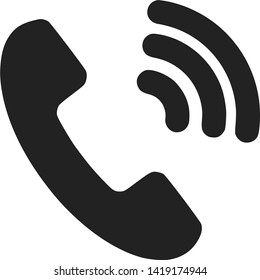 Phone vector icon on flat style. Handset with shadow. Easy editing of illustration. Smartphone, contact.