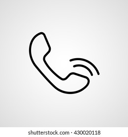 Phone vector icon on gray background. Isolated mobile phone call answering button. Yes or no button for calls. 