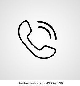 Phone vector icon on gray background. Isolated mobile phone call answering button. Yes or no button for calls. 