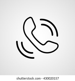 Phone vector icon on gray background. Isolated mobile phone call answering button. Yes or no button for calls. 